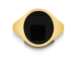 Oval Onyx Gold Signet Ring